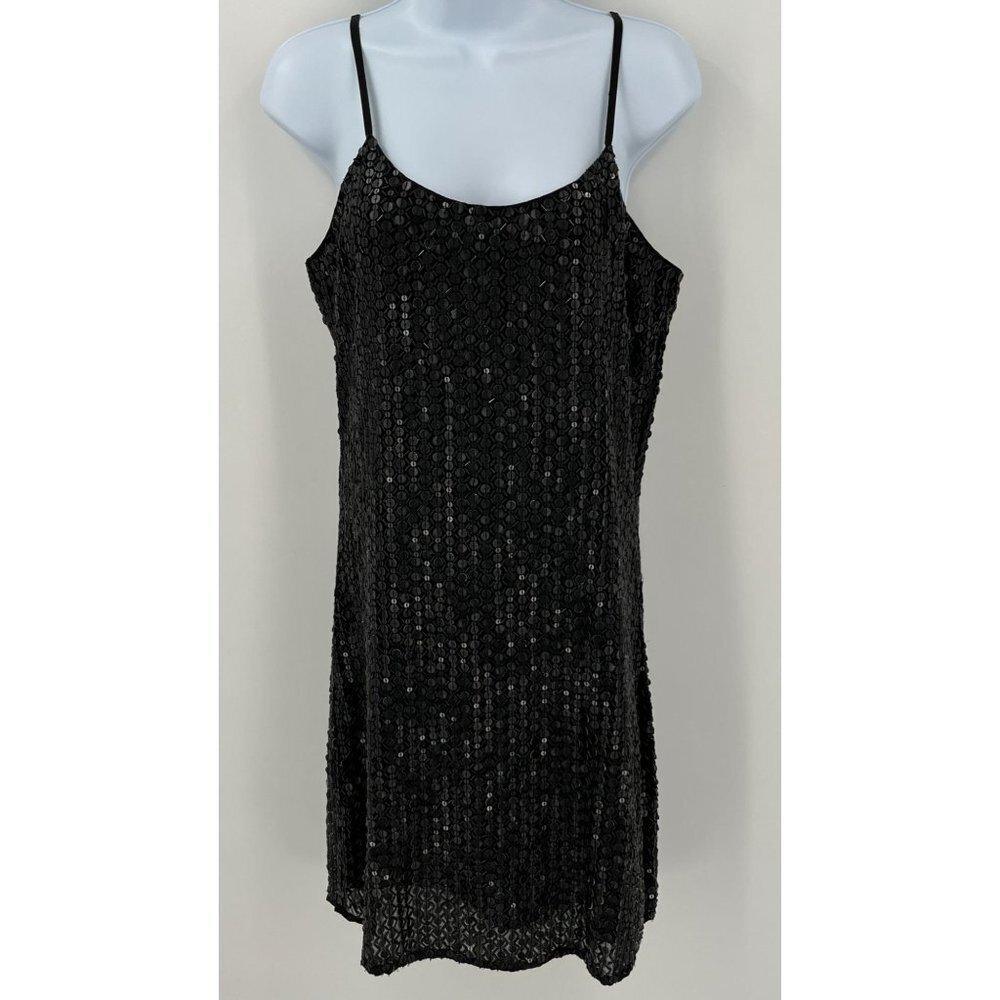 Romeo & Juliet Couture Sequined Dress Black Spaghetti Strap Size S New With Tags